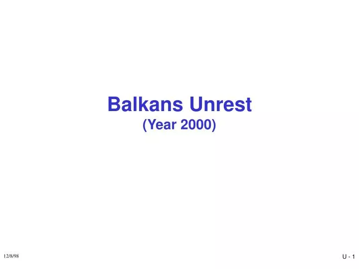 balkans unrest year 2000