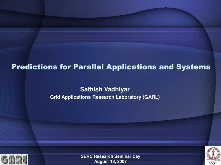 predictions for parallel applications and systems