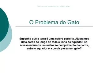 o problema do gato