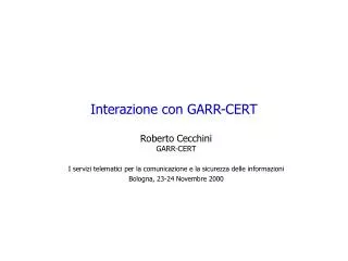 interazione con garr cert