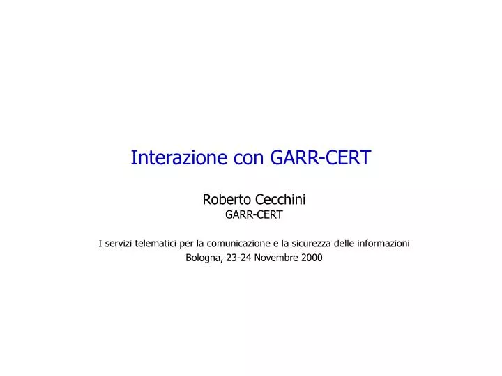 interazione con garr cert