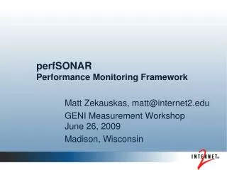 perfSONAR Performance Monitoring Framework