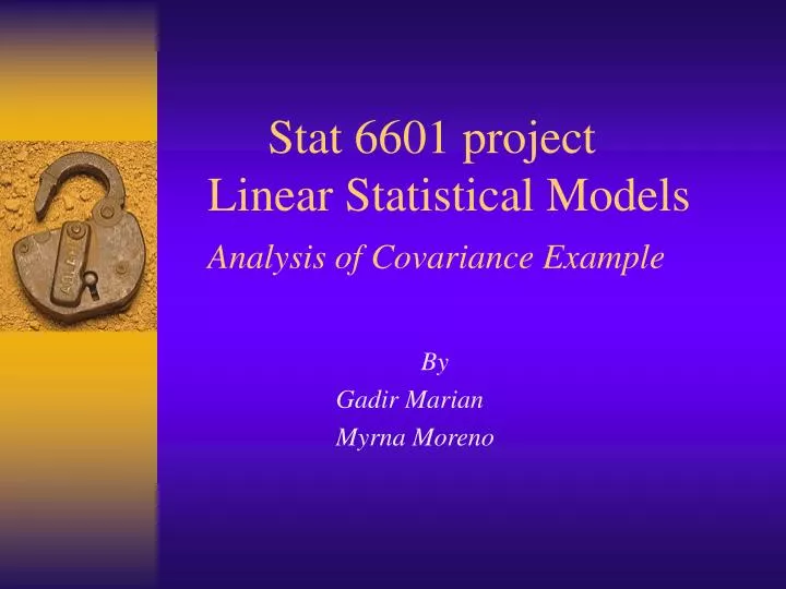 stat 6601 project linear statistical models analysis of covariance example