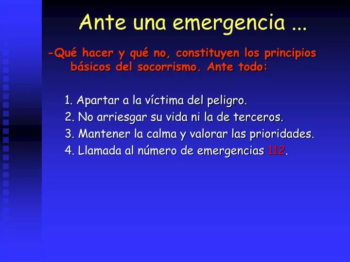 ante una emergencia