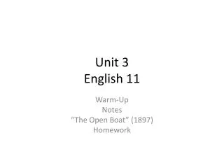Unit 3 English 11