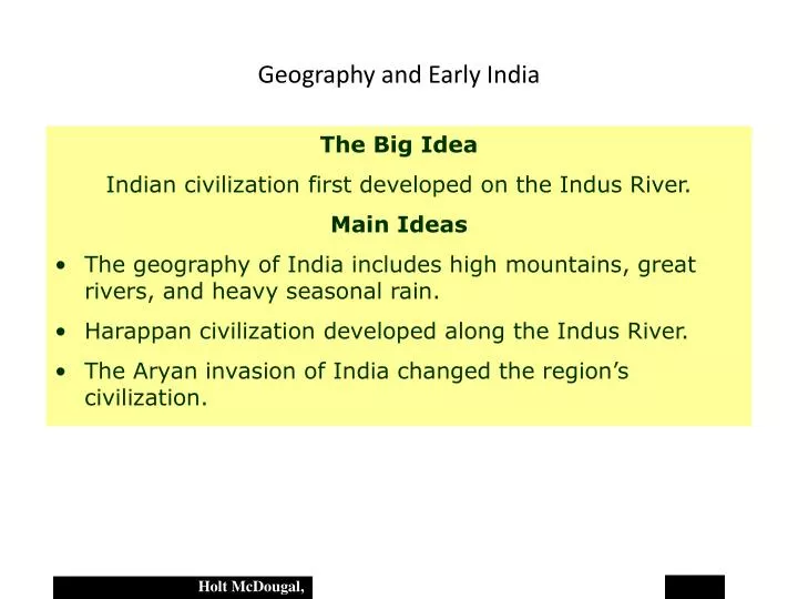 geography and early india