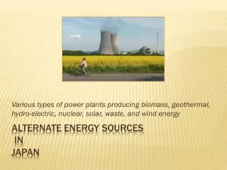 Alternate Energy Sources in Japan