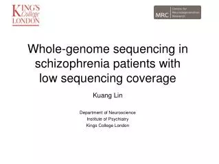 Whole-genome sequencing in schizophrenia patients with low sequencing coverage