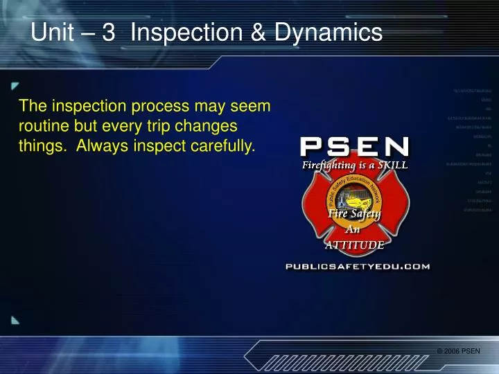 unit 3 inspection dynamics