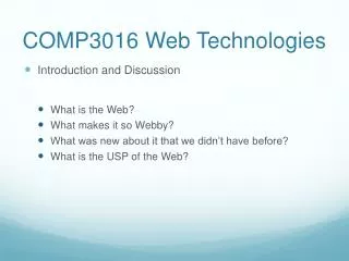 COMP3016 Web Technologies