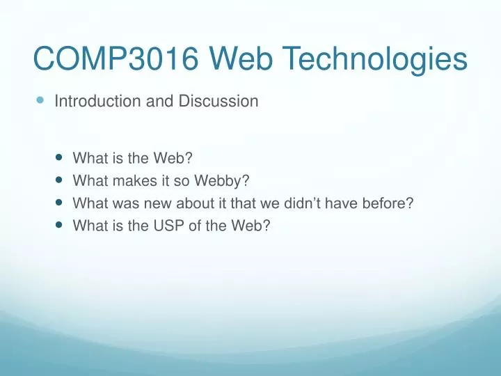 comp3016 web technologies