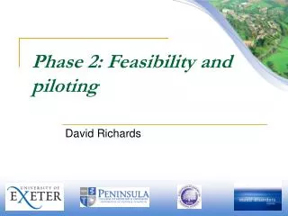 Phase 2: Feasibility and piloting