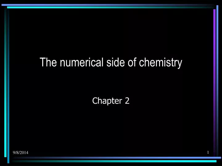 the numerical side of chemistry