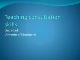 Teaching consultation skills