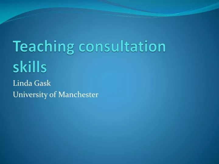 teaching consultation skills