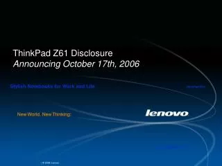 ThinkPad Z61 Disclosure Announcing October 17th, 2006
