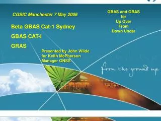CGSIC Manchester 7 May 2006