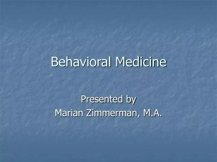 behavioral medicine