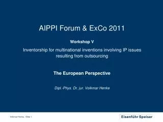 AIPPI Forum &amp; ExCo 2011