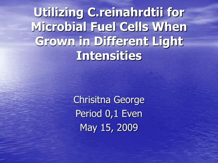 utilizing c reinahrdtii for microbial fuel cells when grown in different light intensities