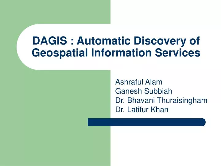 dagis automatic discovery of geospatial information services