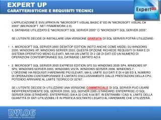 expert up caratteristiche e requisiti tecnici