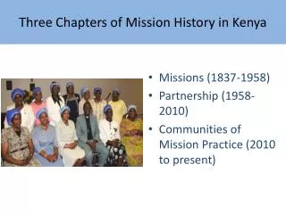 Three Chapters of Mission History in Kenya