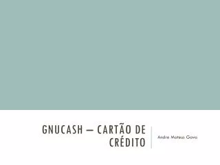 gnucash cart o de cr dito