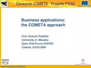 Business applications: the COMETA approach