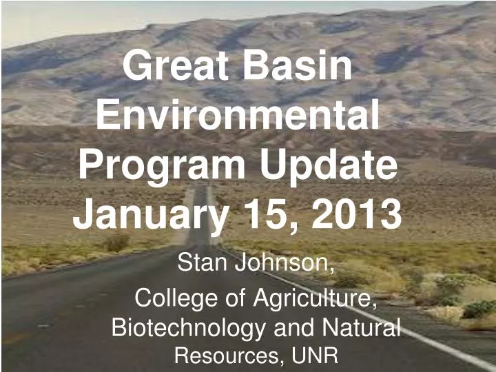 great basin environmental program update january 15 2013