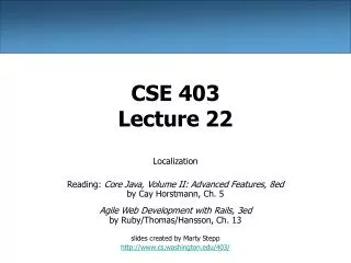 CSE 403 Lecture 22