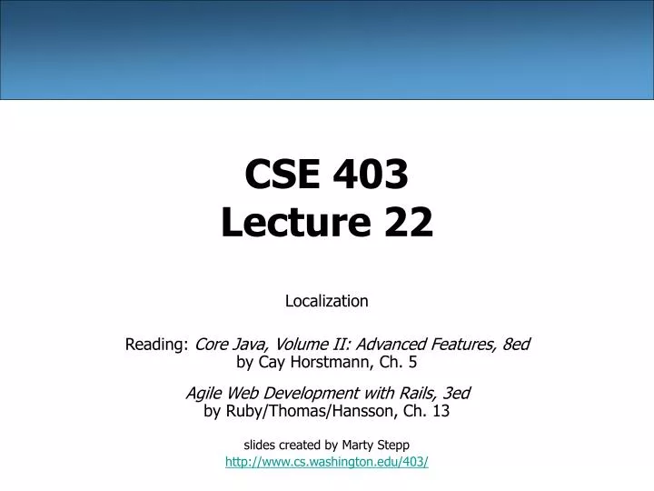 cse 403 lecture 22