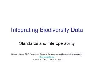 Integrating Biodiversity Data