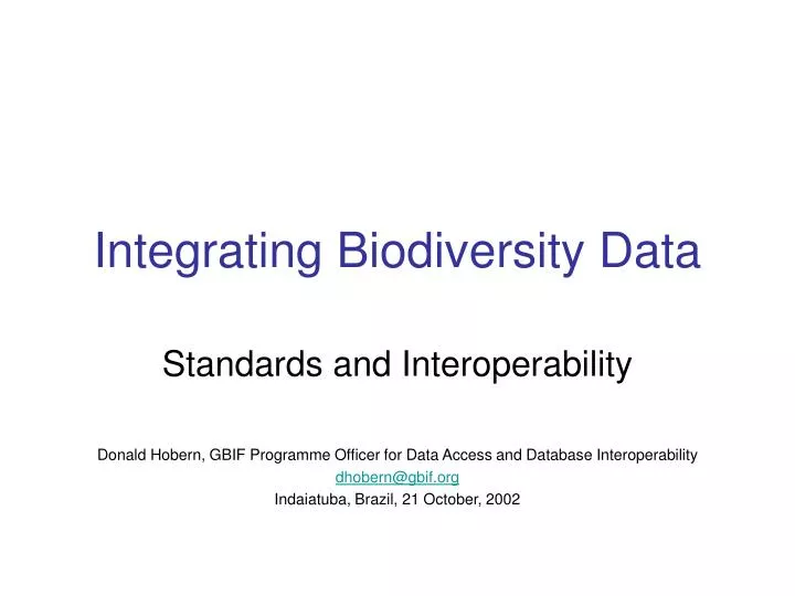 integrating biodiversity data