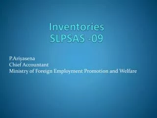 Inventories SLPSAS -09