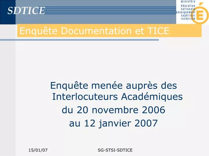 enqu te documentation et tice