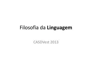 filosofia da linguagem