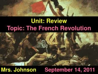 Unit: Review Topic: The French Revolution