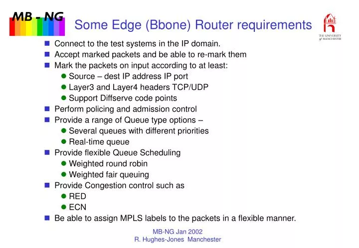 some edge bbone router requirements