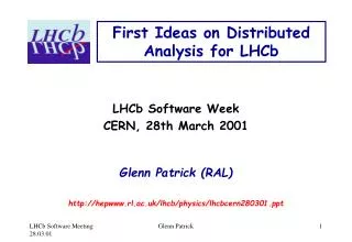 First Ideas on Distributed Analysis for LHCb