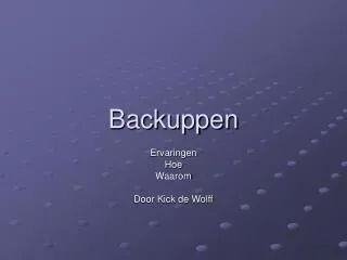 backuppen
