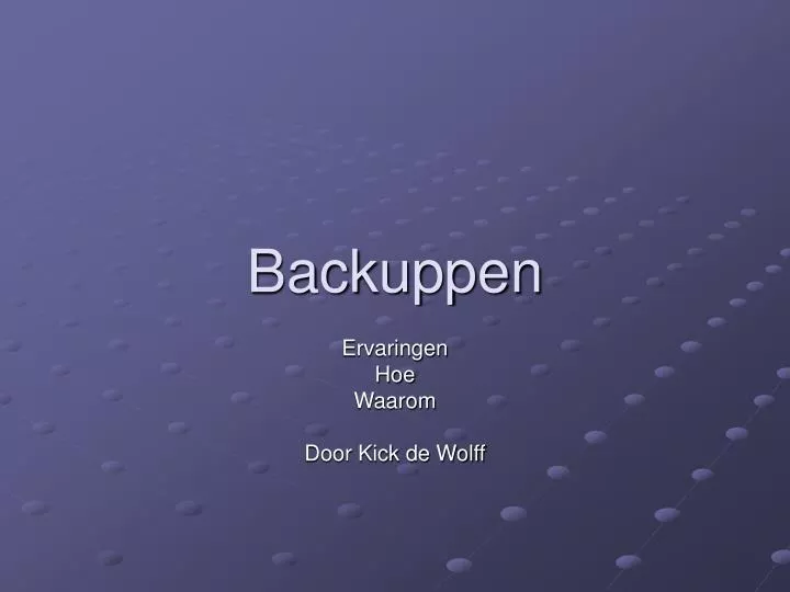 backuppen