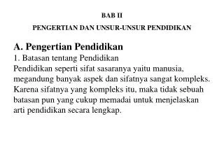 bab ii pengertian dan unsur unsur pendidikan