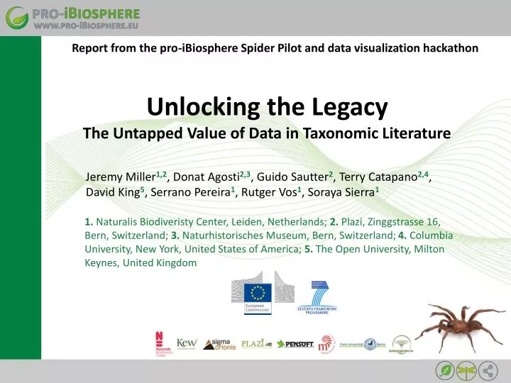 unlocking the legacy the untapped v alue of data in taxonomic literature