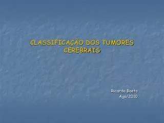 classifica o dos tumores cerebrais