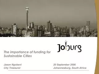 The importance of funding for Sustainable Cities