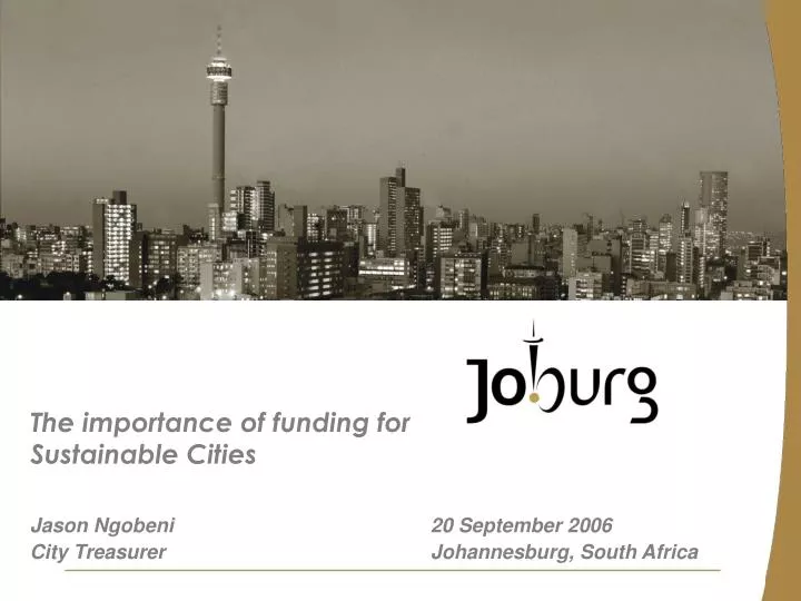 the importance of funding for sustainable cities