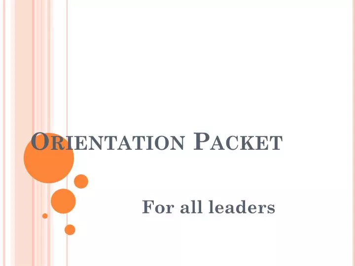orientation packet