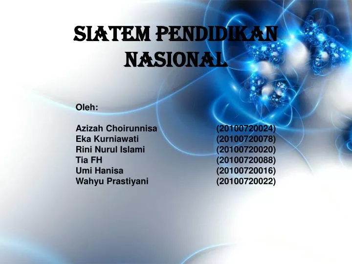 siatem pendidikan nasional