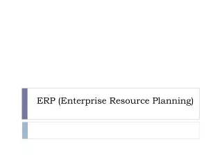 erp enterprise resource planning
